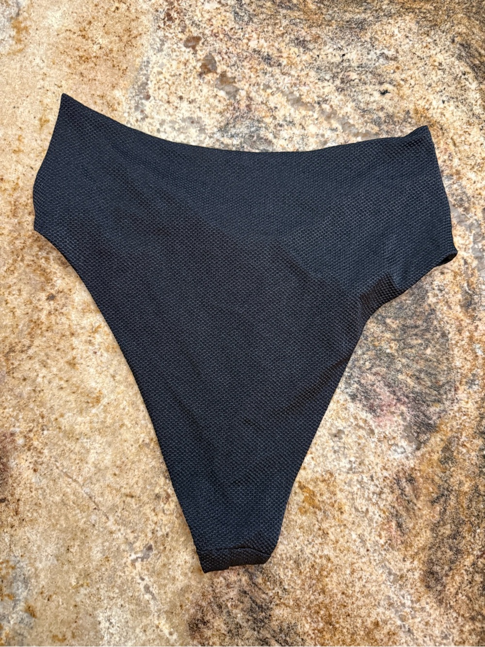 aerie NWOT Black High Cut Cheeky Thong Bikini Bottom